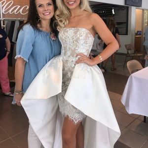 White Sherri Hill High Low Dress